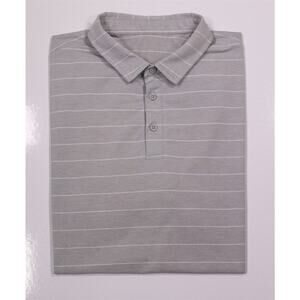 Lululemon Evolution Gray Striped Performance Golf Polo Shirt Men's Large